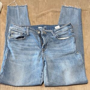 Old Navy Blue Ankle Cropped Jeans with Raw Hem